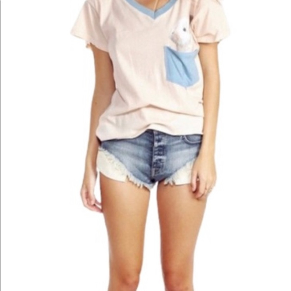 WILDFOX Beach Butt Sea Salt Distressed Raw Hem Booty Shorts Size 25
